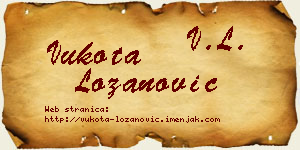 Vukota Lozanović vizit kartica